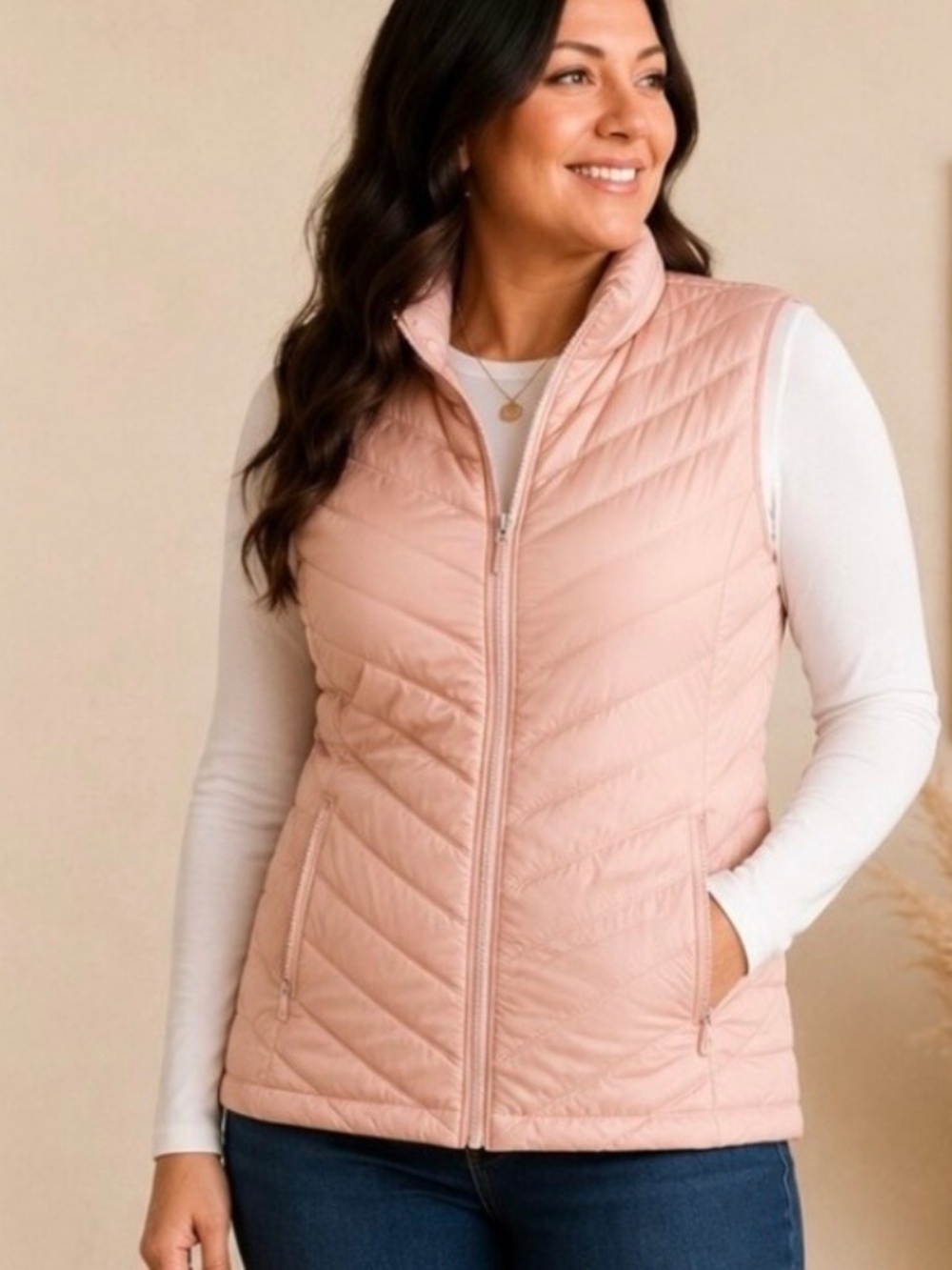 J. McLaughlin Light Pink Quilted Puffer Vest Size XS